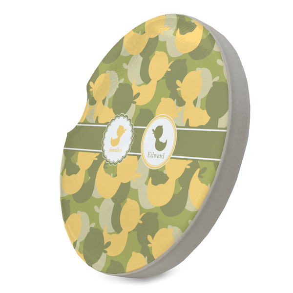 Rubber Duckie Camo Sandstone Car Coaster - STANDING ANGLE