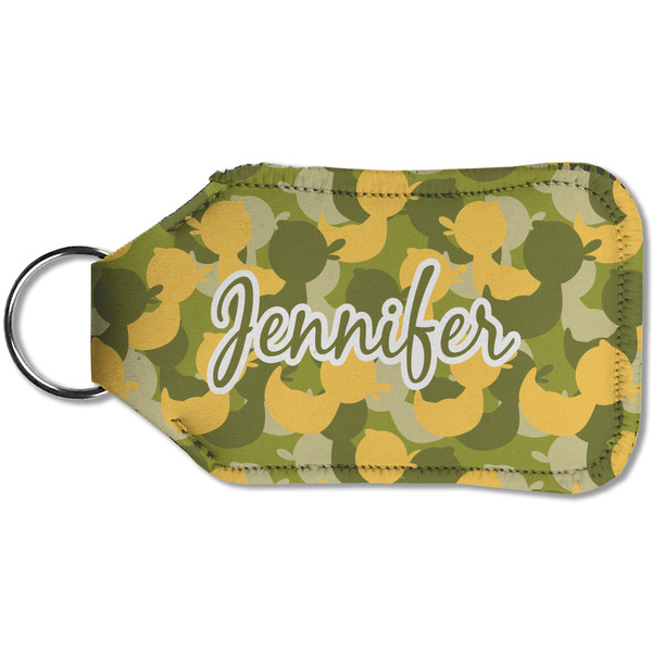Rubber Duckie Camo Sanitizer Holder Keychain - Small (Back)