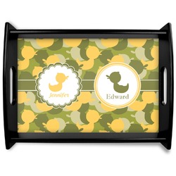 Rubber Duckie Camo Black Wooden Tray - Large (Personalized)