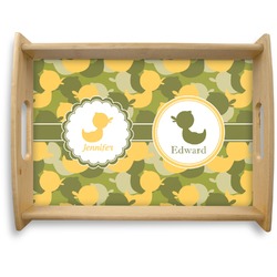 Rubber Duckie Camo Natural Wooden Tray - Large (Personalized)
