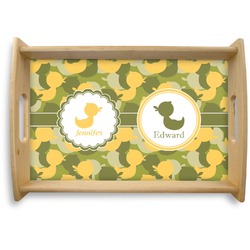 Rubber Duckie Camo Natural Wooden Tray - Small (Personalized)