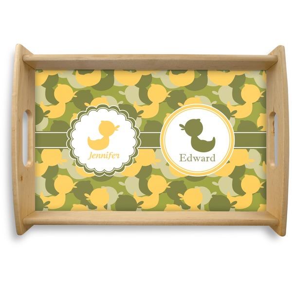 Custom Rubber Duckie Camo Natural Wooden Tray - Small (Personalized)