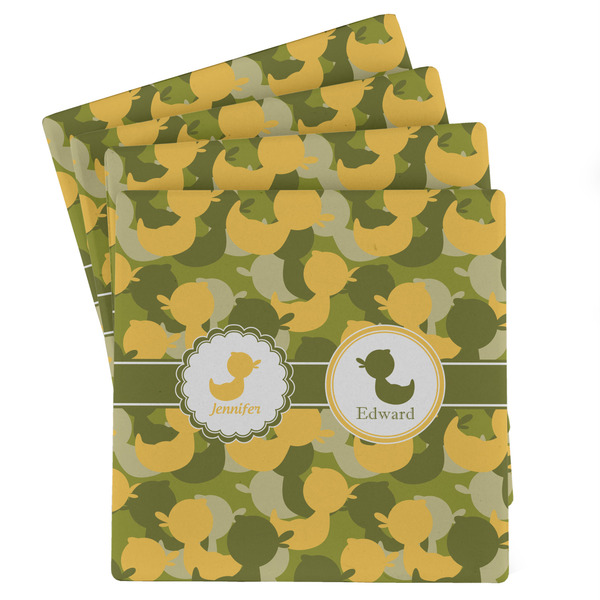 Custom Rubber Duckie Camo Absorbent Stone Coasters - Set of 4 (Personalized)