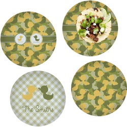 Rubber Duckie Camo Set of 4 Glass Lunch / Dinner Plate 10" (Personalized)