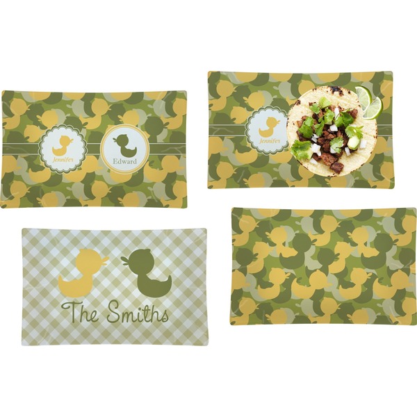 Rubber Duckie Camo Set of Rectangular Dinner Plates