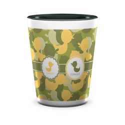 Rubber Duckie Camo Ceramic Shot Glass - 1.5 oz - Two Tone - Set of 4 (Personalized)