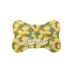Rubber Duckie Camo Bone Shaped Dog Food Mat (Small) (Personalized)