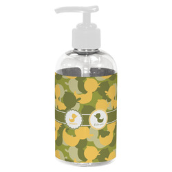 Rubber Duckie Camo Plastic Soap / Lotion Dispenser (8 oz - Small - White) (Personalized)