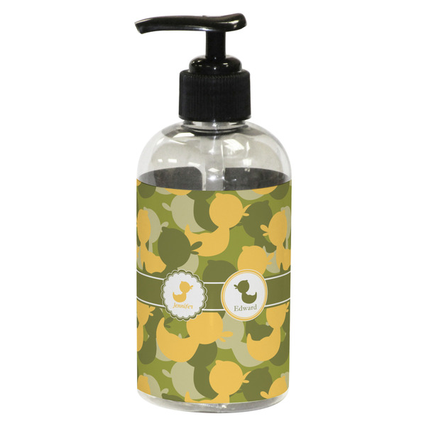 Custom Rubber Duckie Camo Plastic Soap / Lotion Dispenser (8 oz - Small - Black) (Personalized)