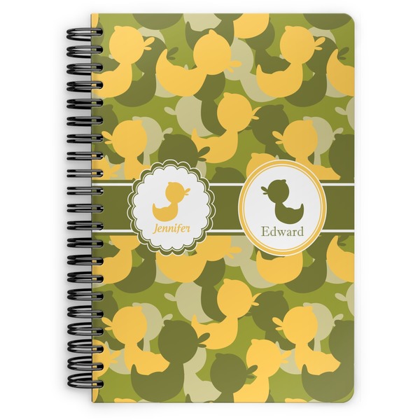 Custom Rubber Duckie Camo Spiral Notebook - 7x10 w/ Multiple Names