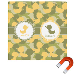 Rubber Duckie Camo Square Car Magnet - 10" (Personalized)