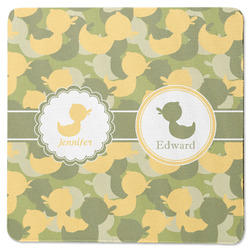 Rubber Duckie Camo Square Rubber Backed Coaster (Personalized)