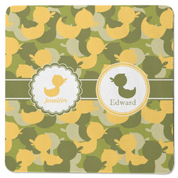 Rubber Duckie Camo Square Rubber Backed Coaster (Personalized)