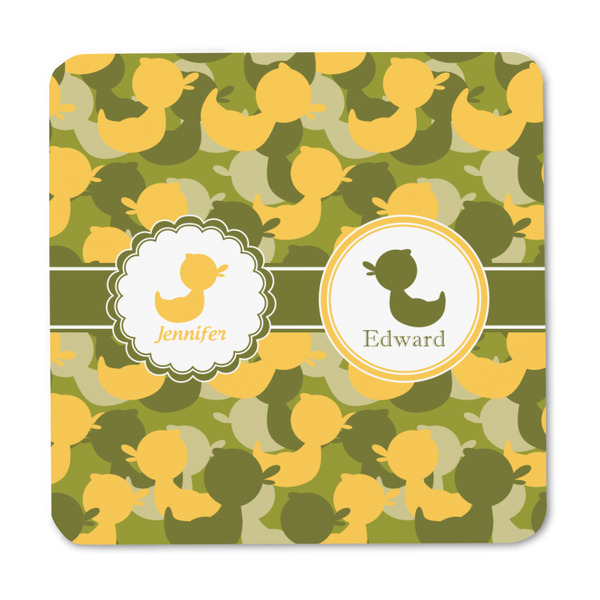 Rubber Duckie Camo Square Fridge Magnet - FRONT