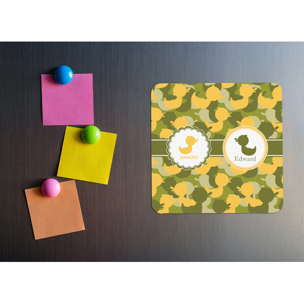 Rubber Duckie Camo Square Fridge Magnet - LIFESTYLE