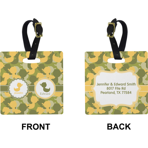 Rubber Duckie Camo Square Luggage Tag (Front + Back)