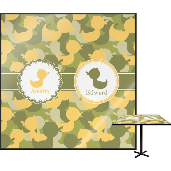 Custom Rubber Duckie Camo Square Table Top - 24" (Personalized)