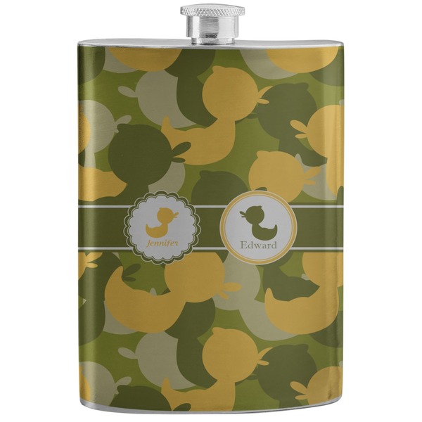 Custom Rubber Duckie Camo Stainless Steel Flask (Personalized)