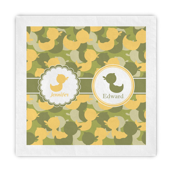 Custom Rubber Duckie Camo Decorative Paper Napkins (Personalized)