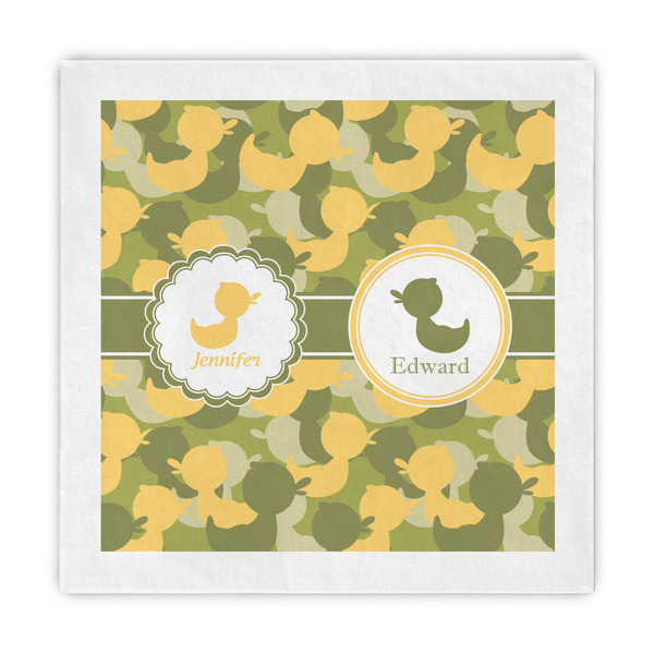 Custom Rubber Duckie Camo Standard Decorative Napkins (Personalized)
