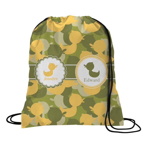 Custom Rubber Duckie Camo Drawstring Backpack - Medium (Personalized)