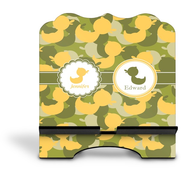 Rubber Duckie Camo Stylized Tablet Stand - Front without iPad