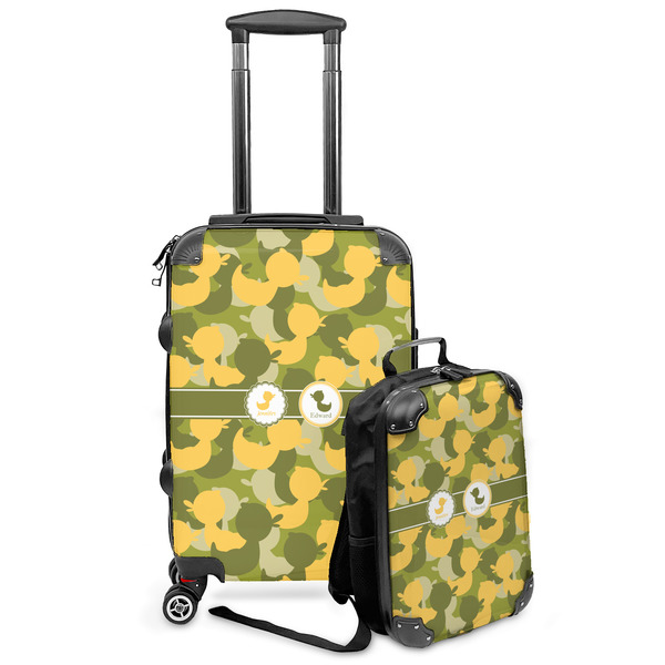 Custom Rubber Duckie Camo Kids 2-Piece Luggage Set - Suitcase & Backpack (Personalized)