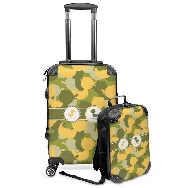 Custom Rubber Duckie Camo Kids 2-Piece Luggage Set - Suitcase & Backpack (Personalized)
