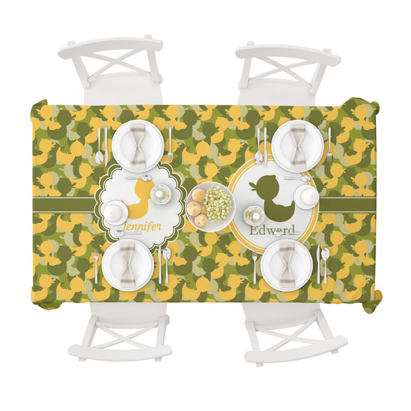 Rubber Duckie Camo Tablecloths (58"x102") - TOP VIEW