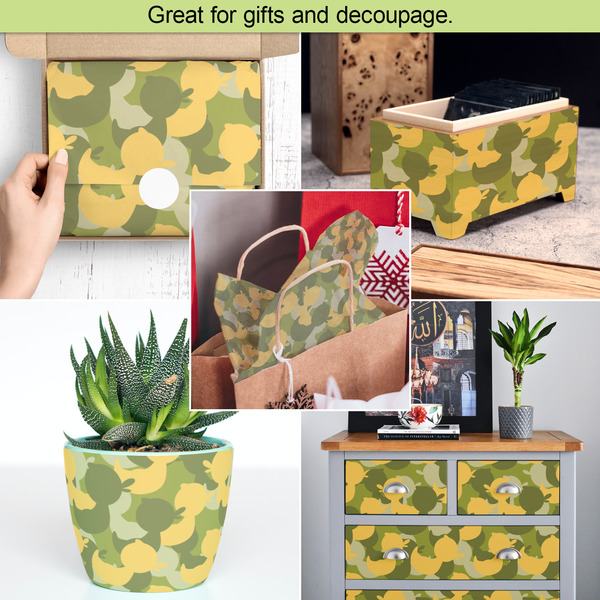 Rubber Duckie Camo Tissue Paper - In Use Collage
