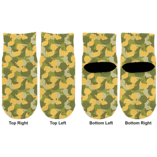 Rubber Duckie Camo Toddler Ankle Socks - Double Pair - Front and Back - Apvl