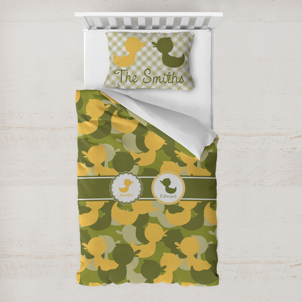 Custom Rubber Duckie Camo Toddler Bedding w/ Multiple Names