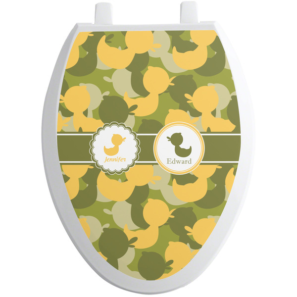 Custom Rubber Duckie Camo Toilet Seat Decal - Elongated (Personalized)