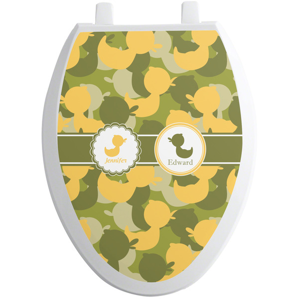 Rubber Duckie Camo Toilet Seat Decal Elongated