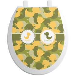 Rubber Duckie Camo Toilet Seat Decal - Round (Personalized)