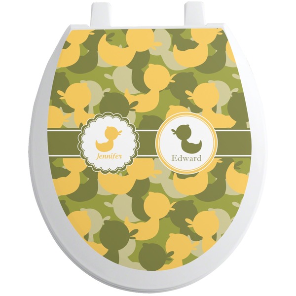 Custom Rubber Duckie Camo Toilet Seat Decal (Personalized)