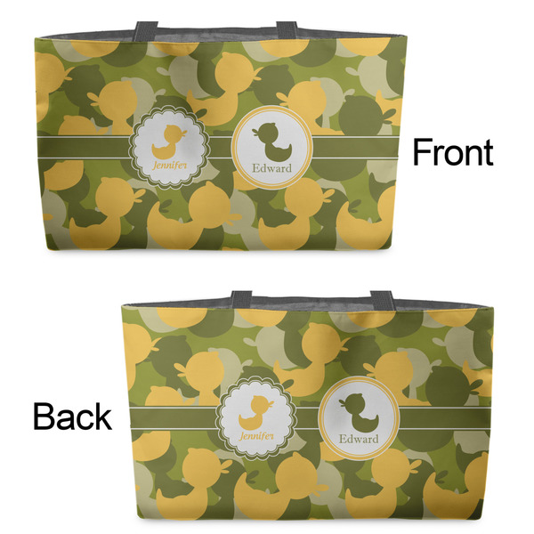 Rubber Duckie Camo Tote w/Black Handles - Front & Back Views