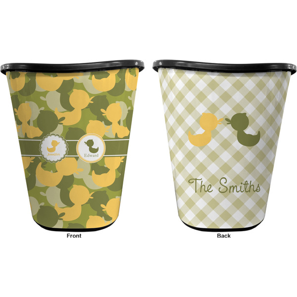 Rubber Duckie Camo Trash Can Black - Front and Back - Apvl