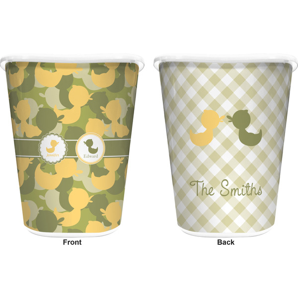 Rubber Duckie Camo Trash Can White - Front and Back - Apvl