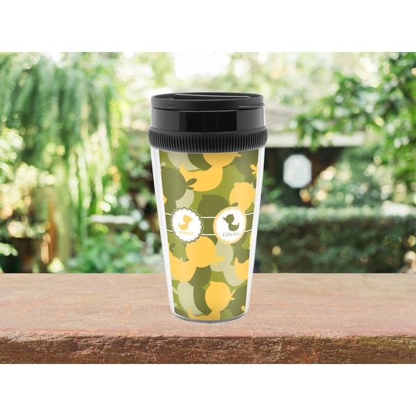 Rubber Duckie Camo Travel Mug Lifestyle (Personalized)