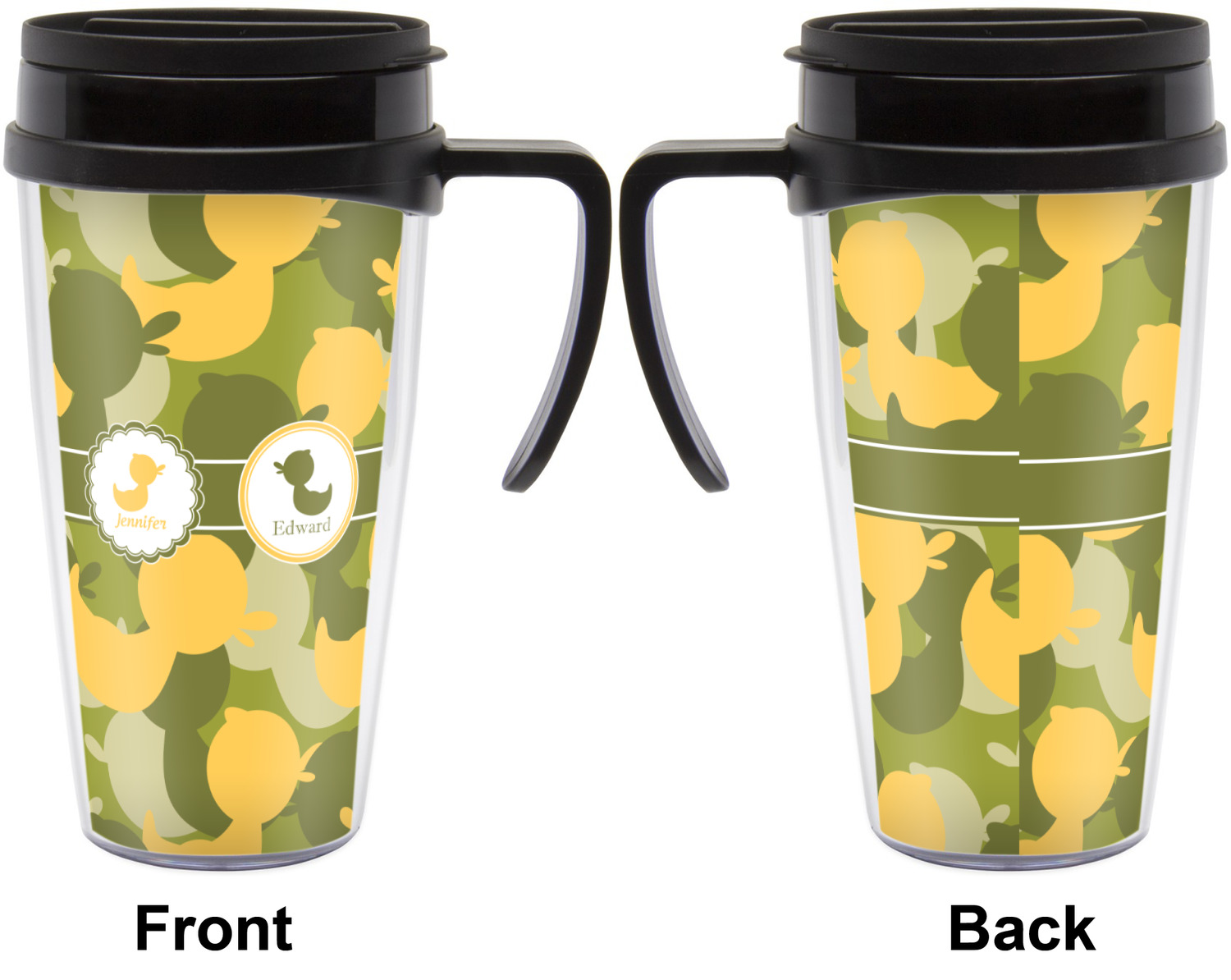 Rubber Duckie Camo Acrylic Travel Mug with Handle (Personalized