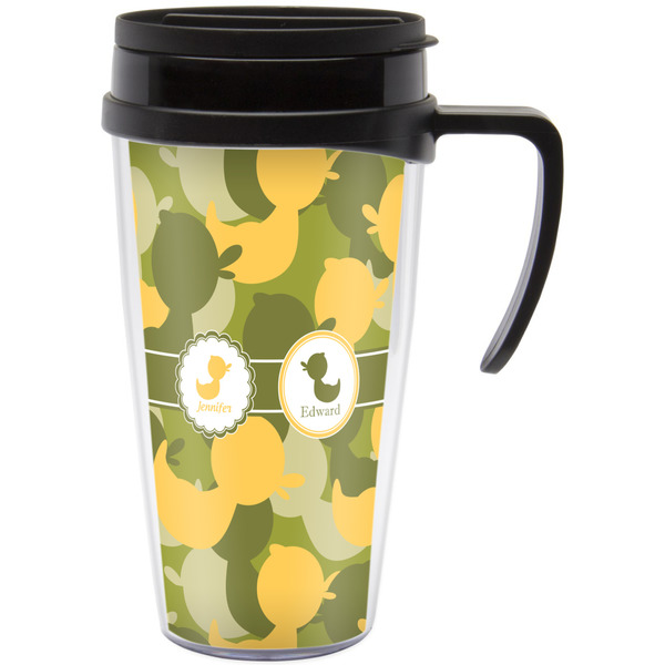 Custom Rubber Duckie Camo Acrylic Travel Mug with Handle (Personalized)