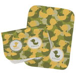 Rubber Duckie Camo Burp Cloths - Fleece - Set of 2 w/ Multiple Names