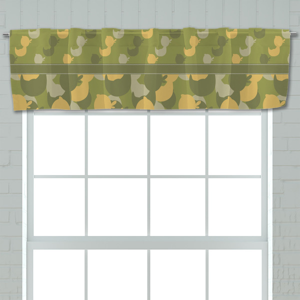 Rubber Duckie Camo Valance - Closeup on window
