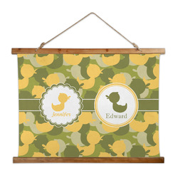 Rubber Duckie Camo Wall Hanging Tapestry - Wide (Personalized)