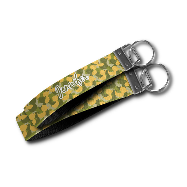 Rubber Duckie Camo Webbing Keychain FOBs - Size Comparison