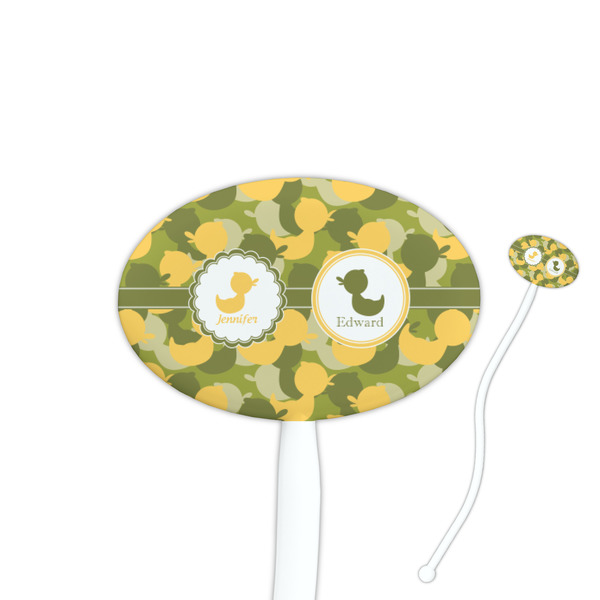 Custom Rubber Duckie Camo Oval Plastic Stir Sticks (Personalized)