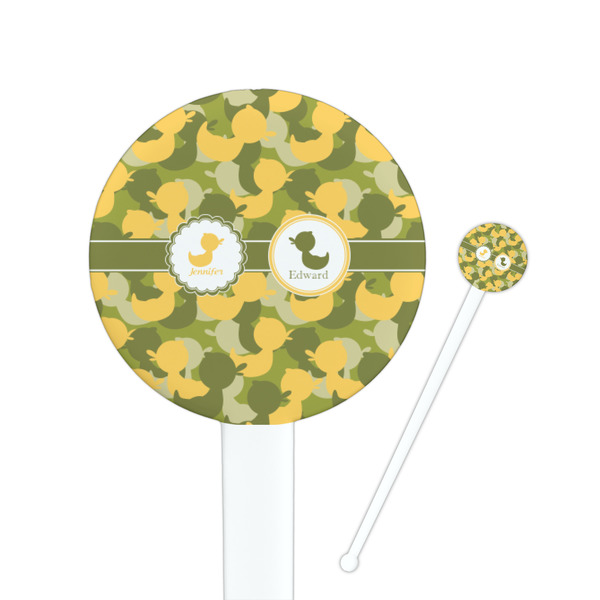 Custom Rubber Duckie Camo Round Plastic Stir Sticks (Personalized)