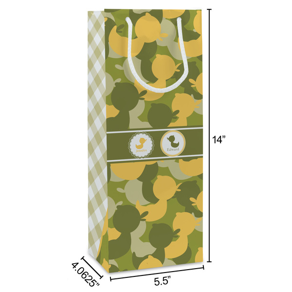 Rubber Duckie Camo Wine Gift Bag - Dimensions