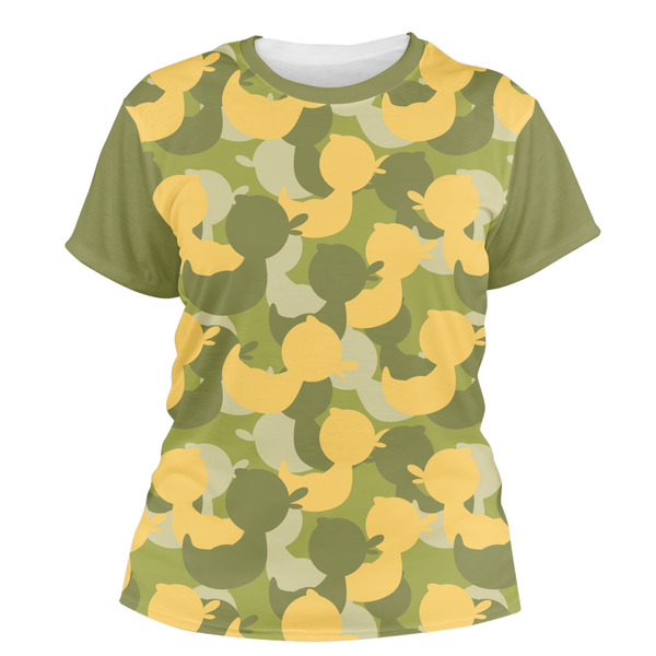 Custom Rubber Duckie Camo Women's Crew T-Shirt - Small